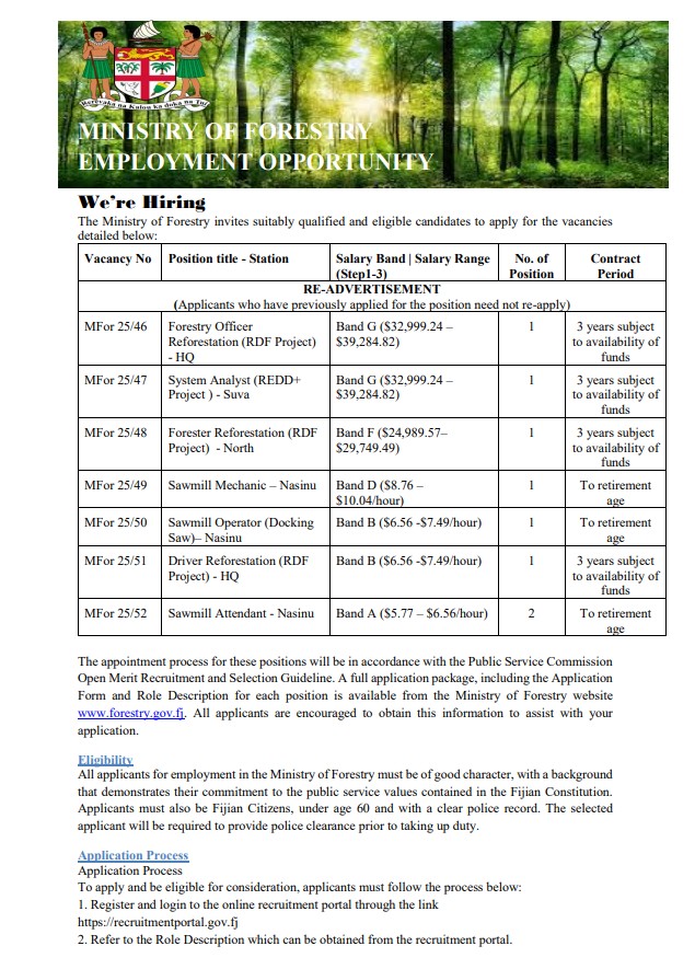 #FijiForests 🌳 | 📣 WE ARE... - Ministry of Forestry, Fiji | Facebook