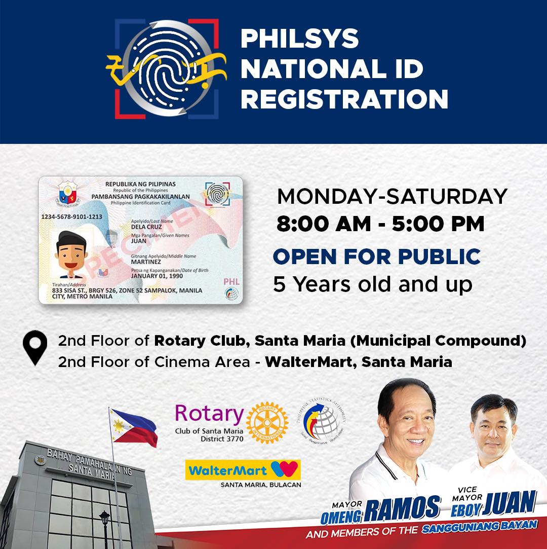 NATIONAL ID REGISTRATION... - Municipality of Santa Maria | Facebook