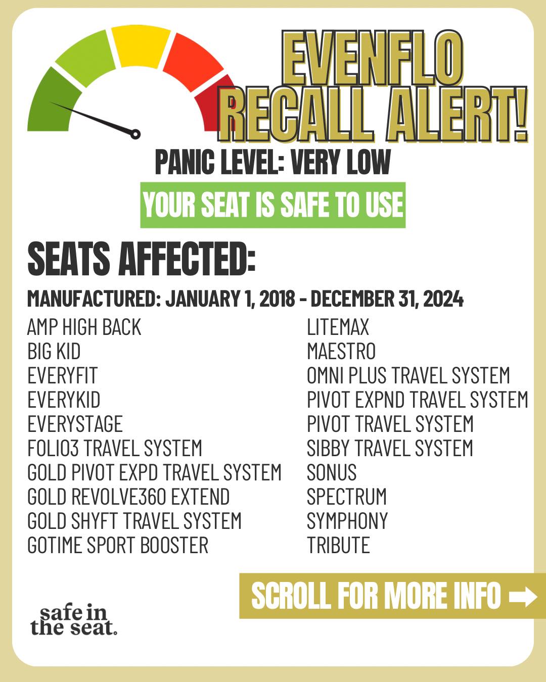 🚨RECALL ALERT! THE SEATS & TRAVEL... - Safe in the Seat | Facebook