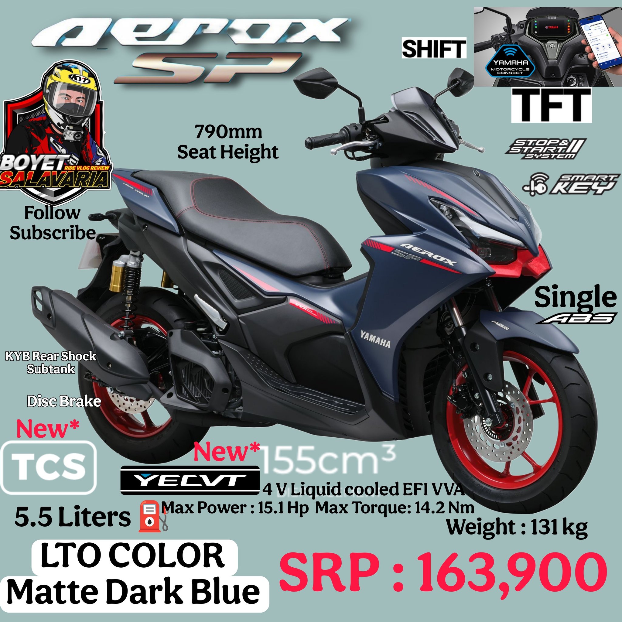 Boyet - 🚨2025 New Yamaha AEROX SP V3 Actual Color -Matte Blue😍 Specs 💯 ...
