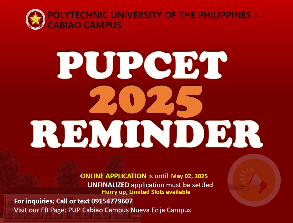 PUP - Reminder do not forget to finalize your application to get you ...