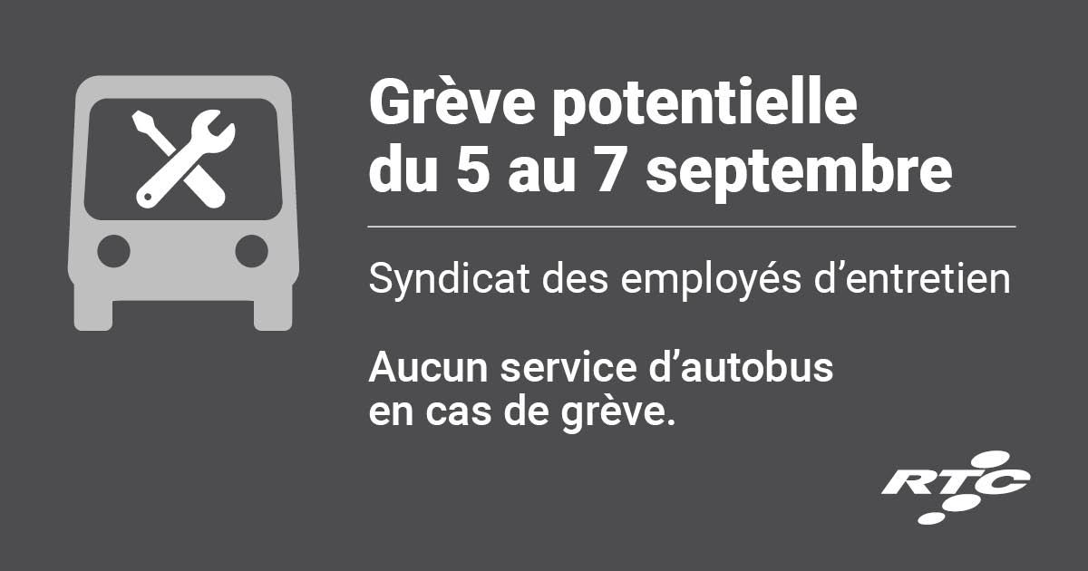 RTC - Grève potentielle du syndicat entretien du 5 au 7 septembre ...
