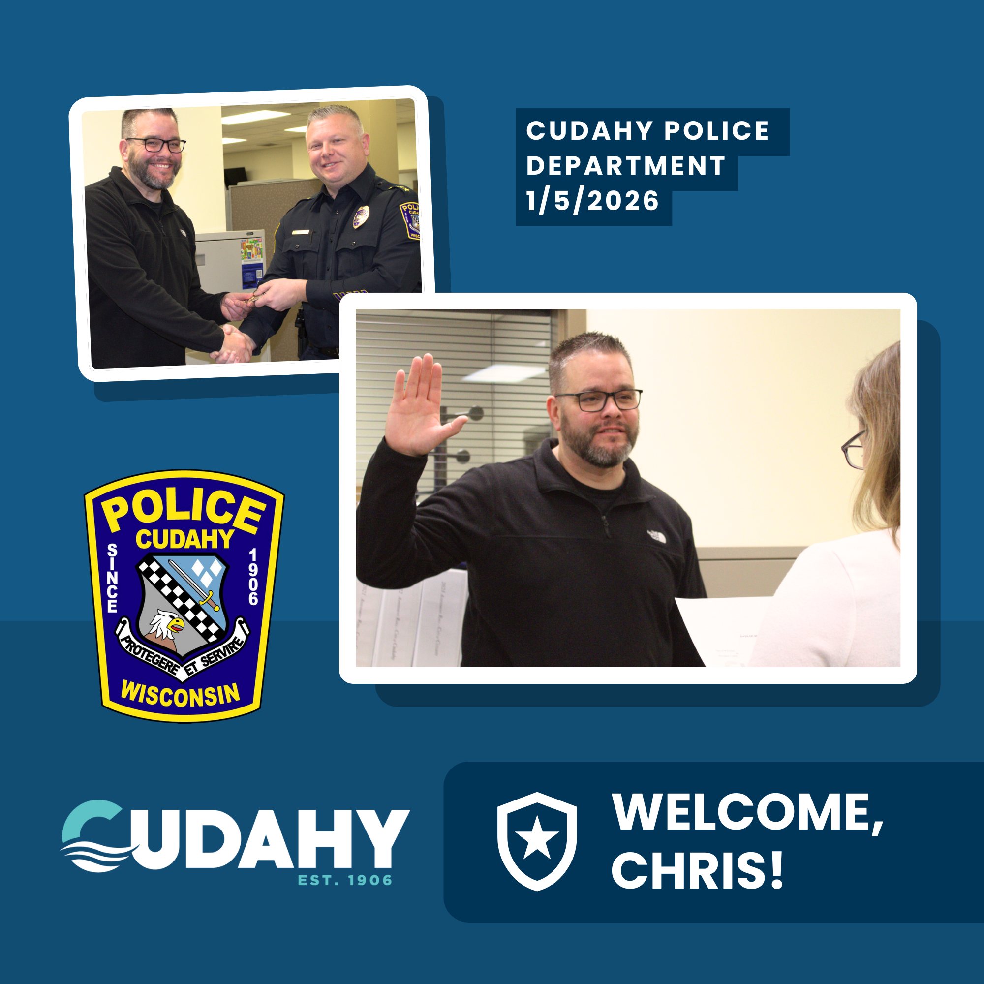 City - This morning the City of Cudahy proudly swore in Officer ...