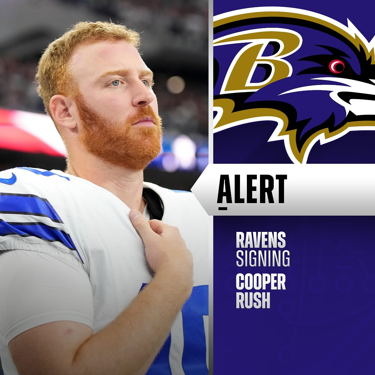NFL - Ravens, QB Cooper Rush agree to terms on a 2-year deal worth up ...
