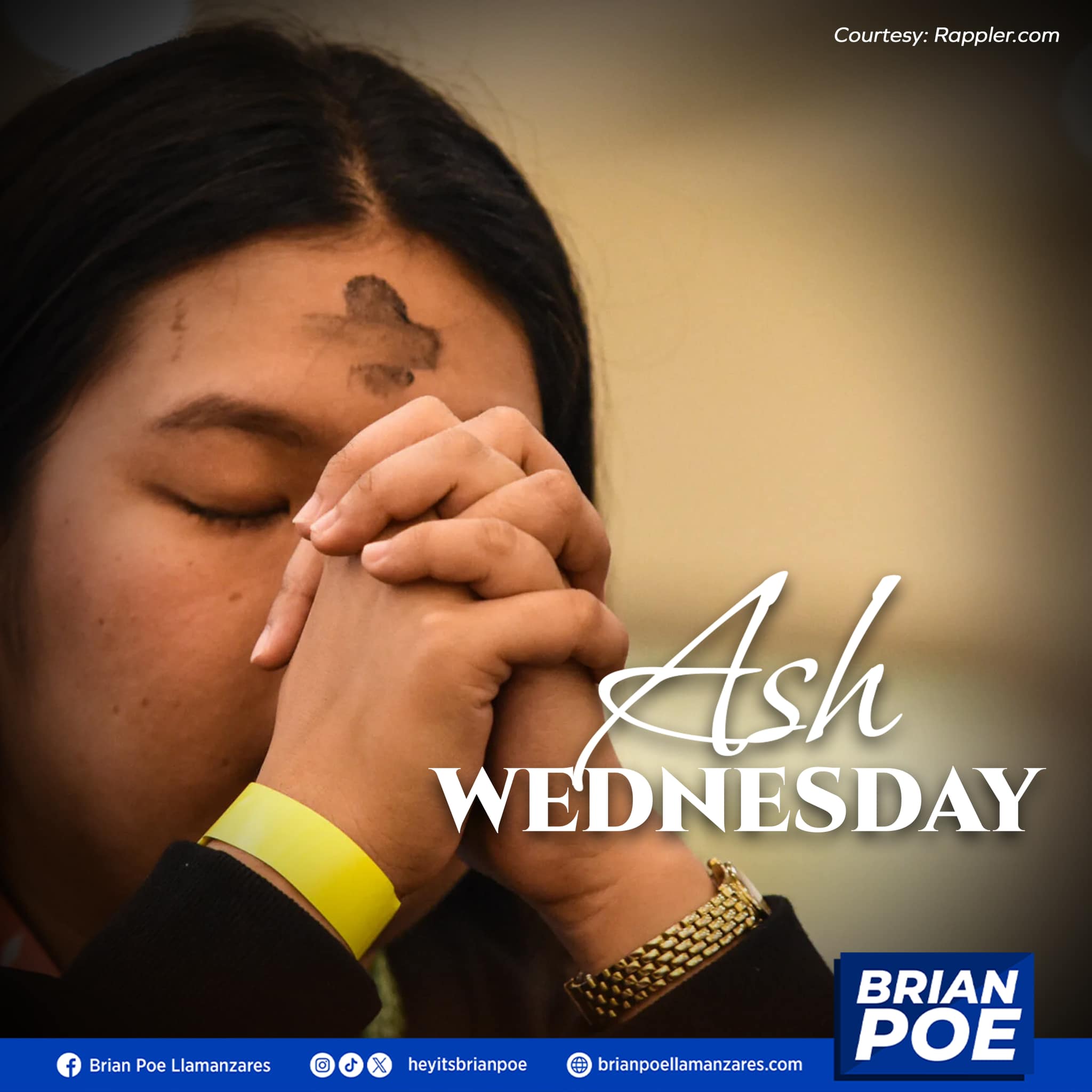 On Ash Wednesday, let us pray and... - Brian Poe Llamanzares