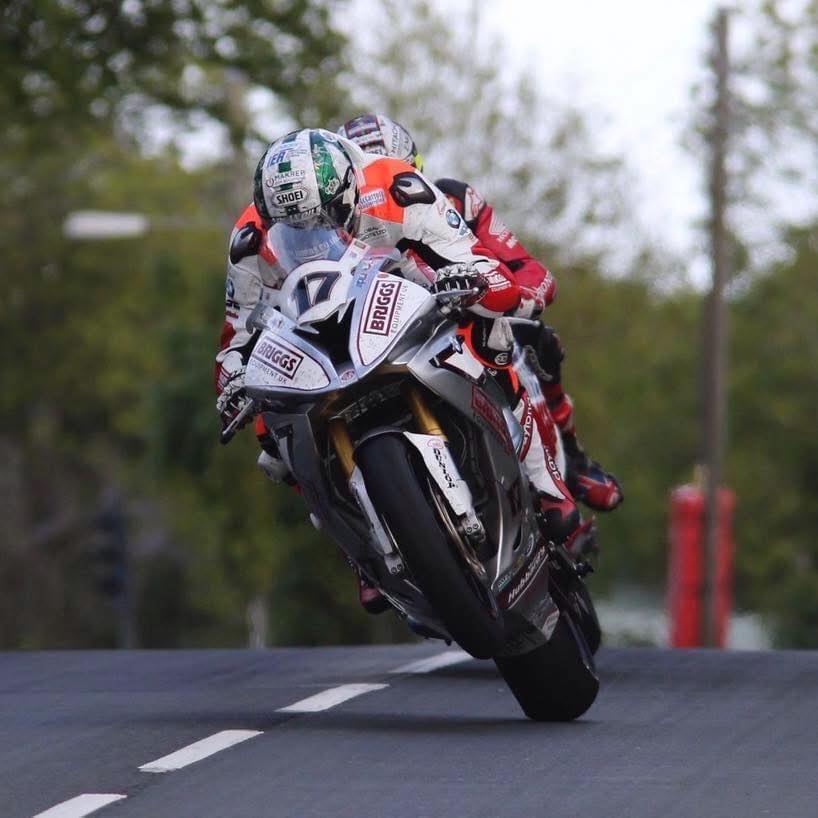 TT - John McGuinness tucked in behind Peter Hickman Photo unknown ...