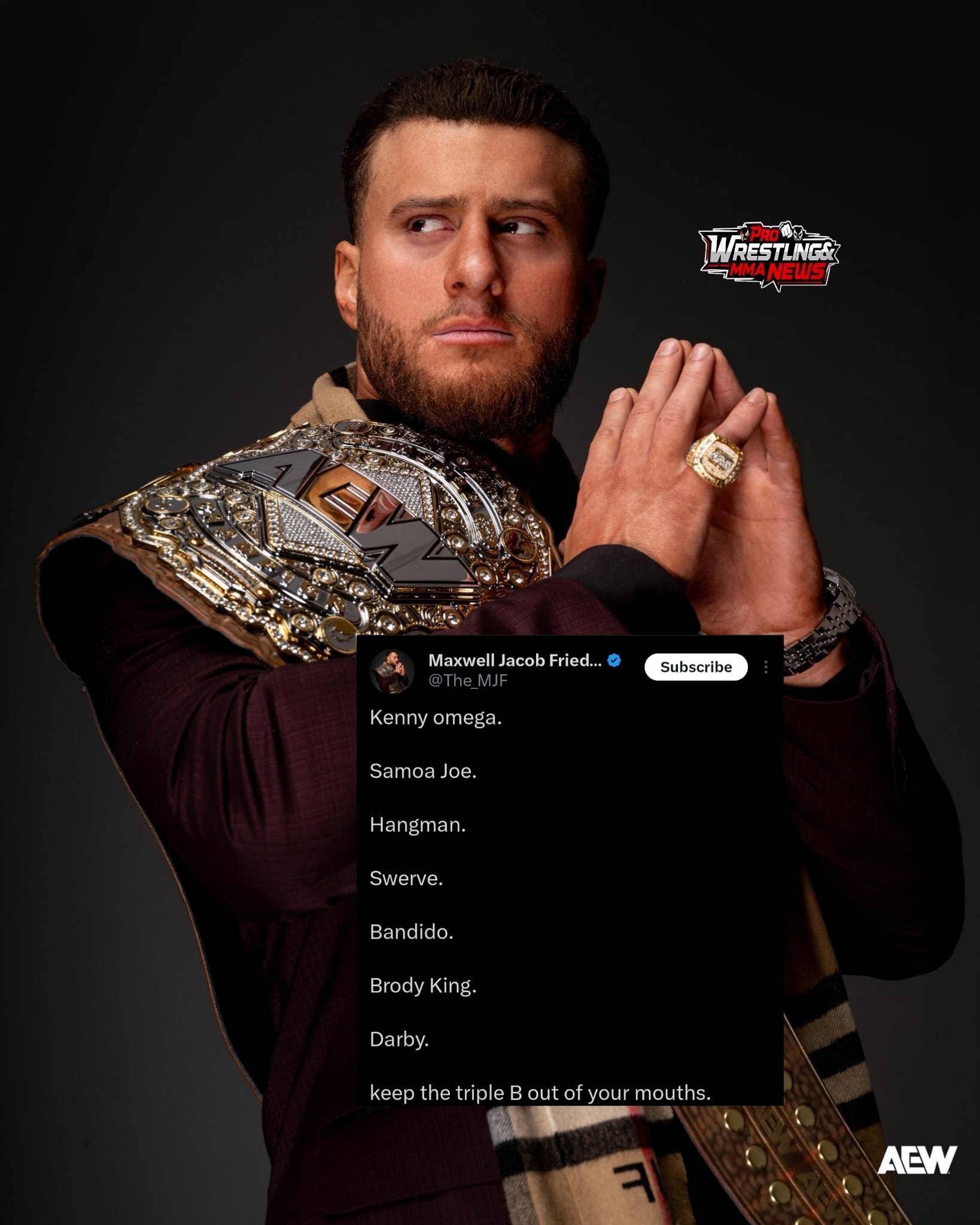 Pro - MJF has a warning for all those coming after Triple B!!! #AEW ...