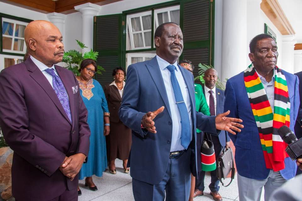 Robert Alai - Baba Raila in Zimbabwe for AUC campaigns.