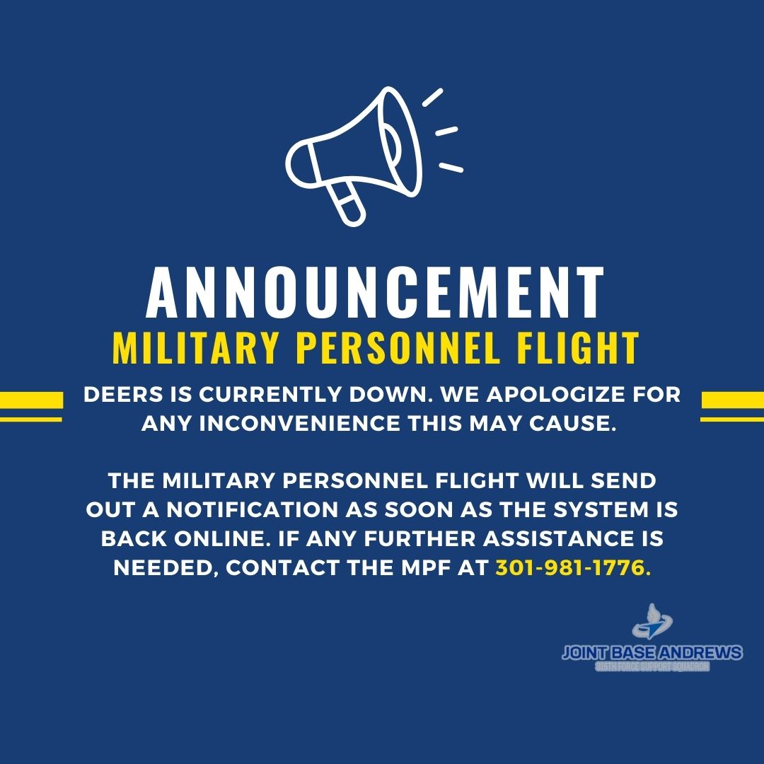 📢 ANNOUNCEMENT... - Joint Base Andrews Force Support Squadron | Facebook
