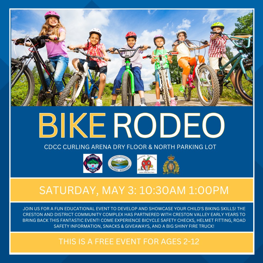 Creston - 🚲🤠 The 2025 Bike Rodeo is here! Join us on Saturday, May 3 ...