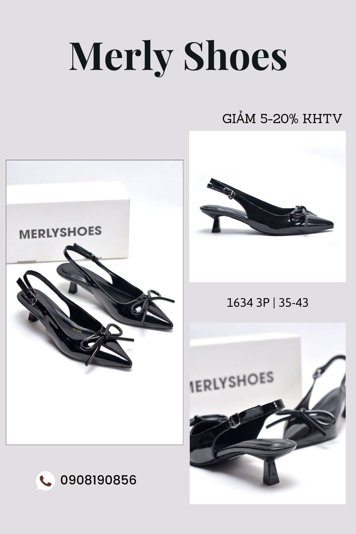 Giày - Giày gót thấp #3cm đính nơ bảng to em mới về 3 màu Kem/Đen/Đỏ đủ ...
