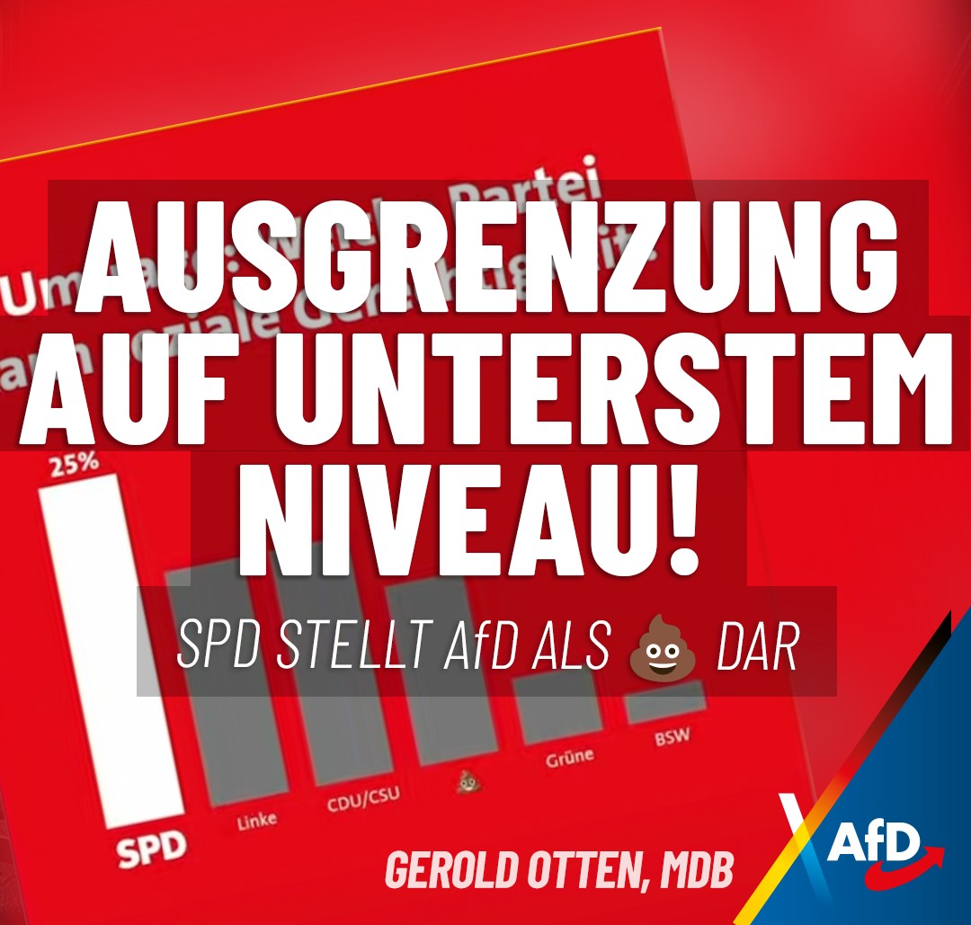 Gerold - ++ Ausgrenzung auf unterstem Niveau: SPD stellt AfD als 💩 dar ...