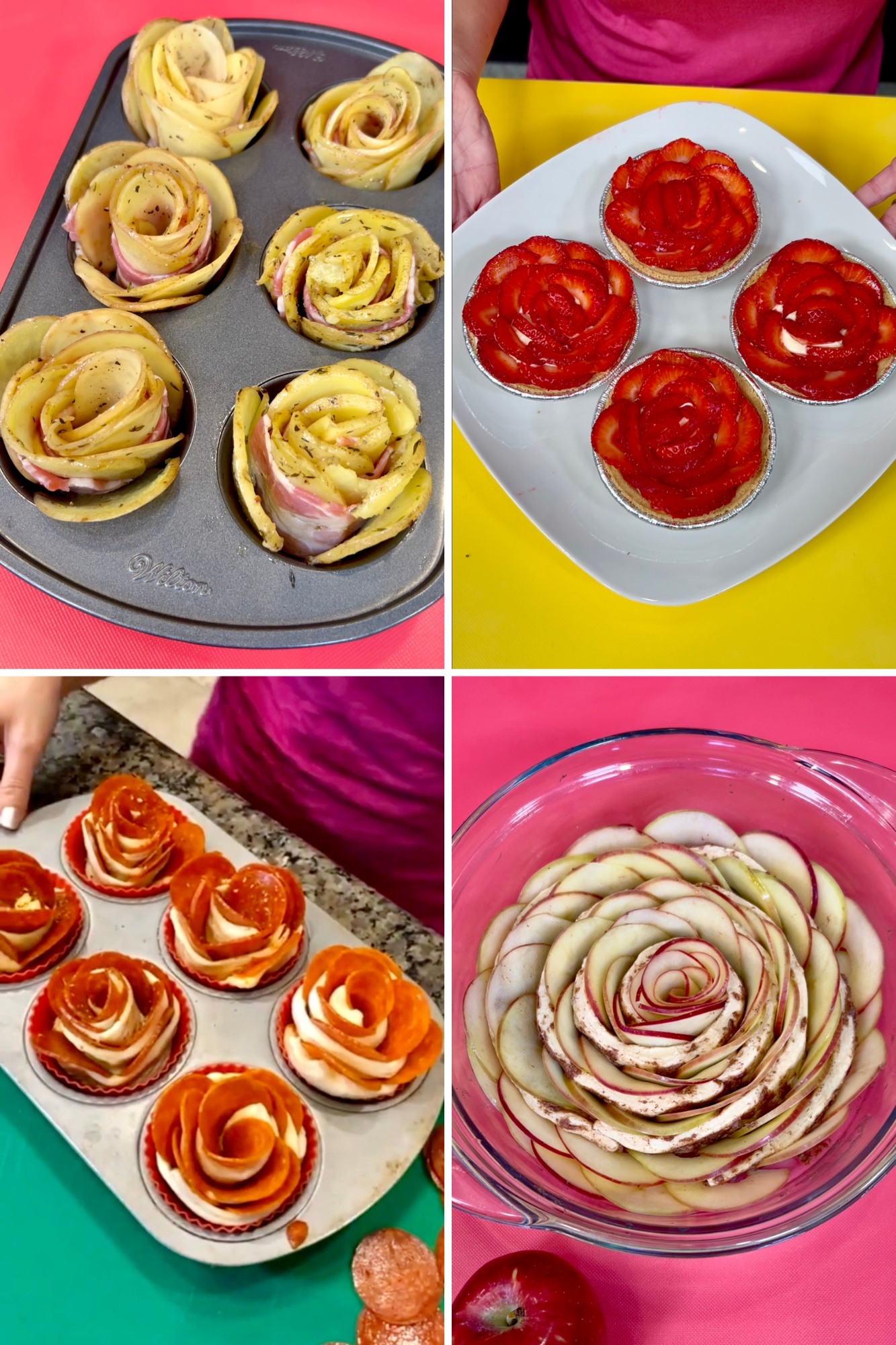 Kyle - Check out these rose shaped foods 🌹 Bacon Potato Roses ...