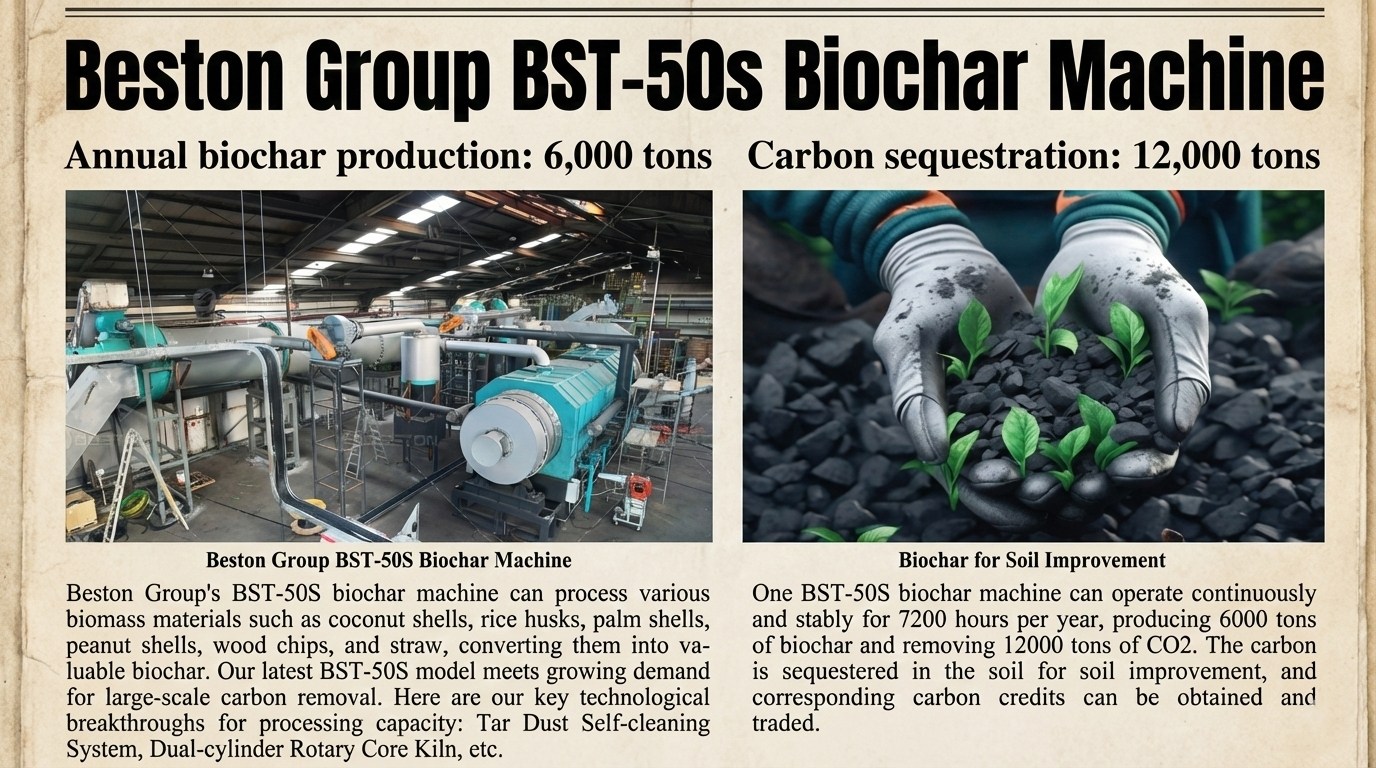 BESTON - 🔥 CDR Solution: BST-50S Biochar Machine Beston Group's BST-50S ...