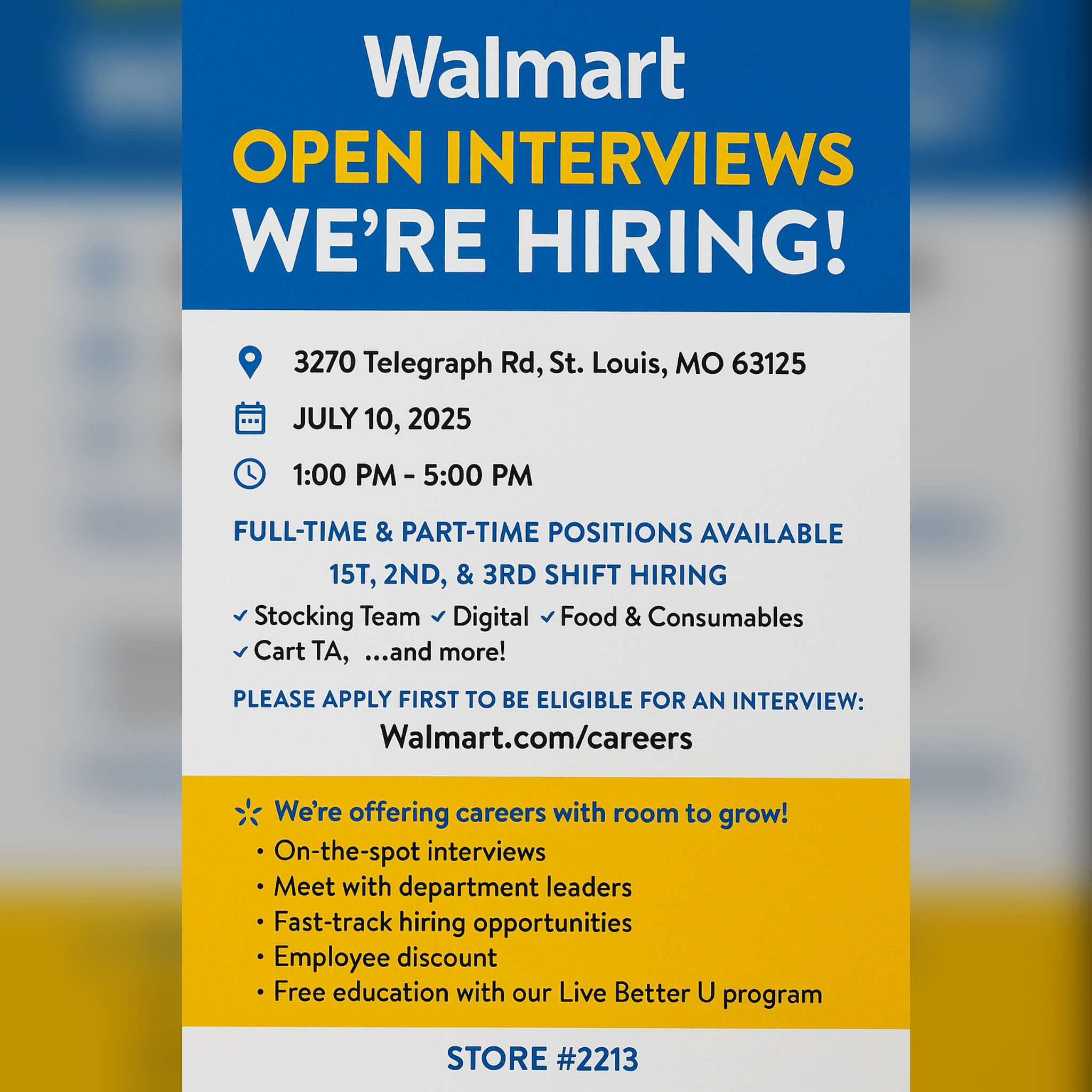 Walmart - 🚨 OPEN INTERVIEWS! 🚨 3 days until our open interviews from 1 ...