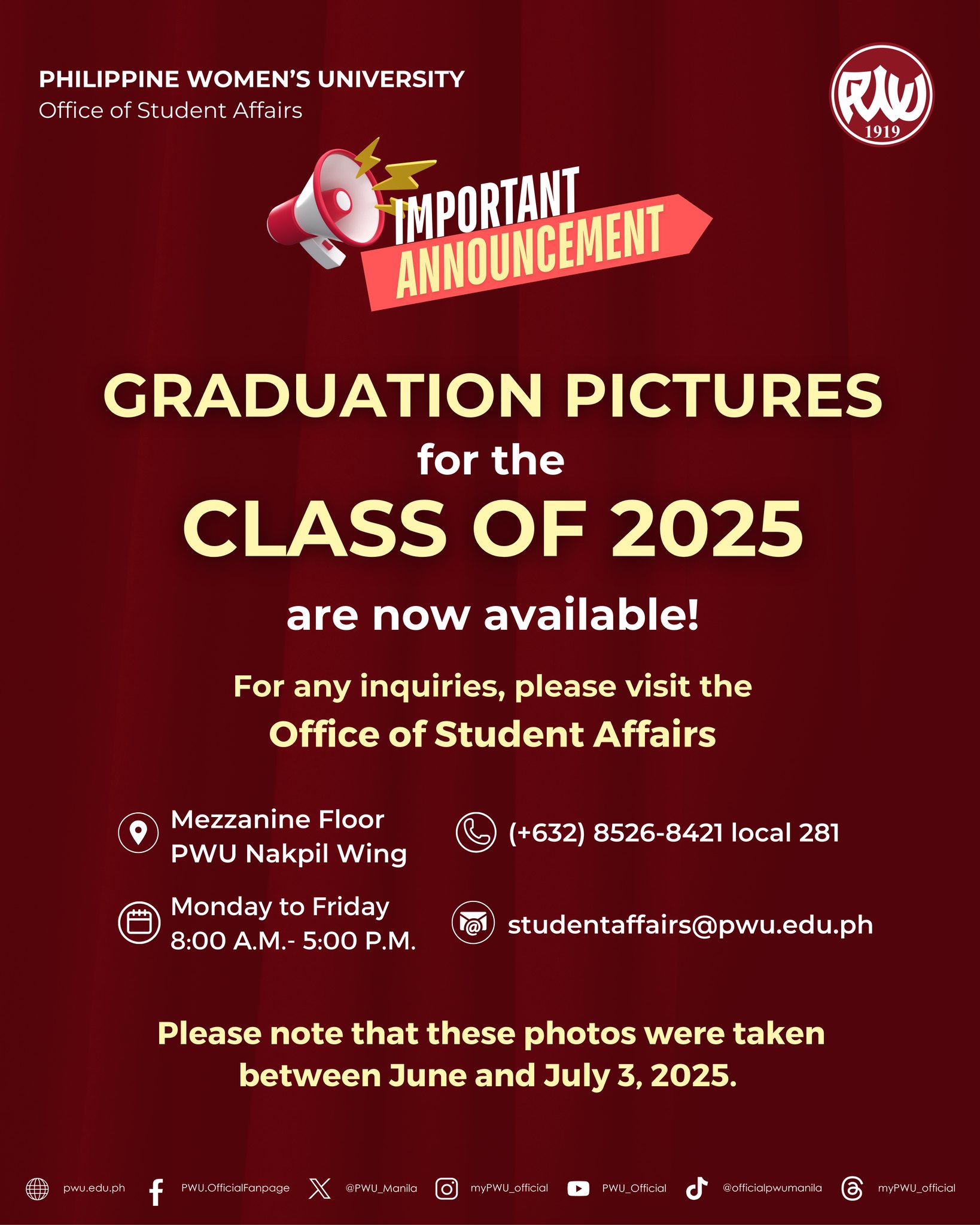 Philippine - 🎓 Heads up, Class of 2025! Your graduation pictures are ...