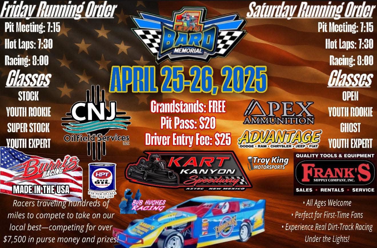 Kart - TOMORROW NIGHT. IT BEGINS. The 2025 Ryan Bard Memorial Race ...