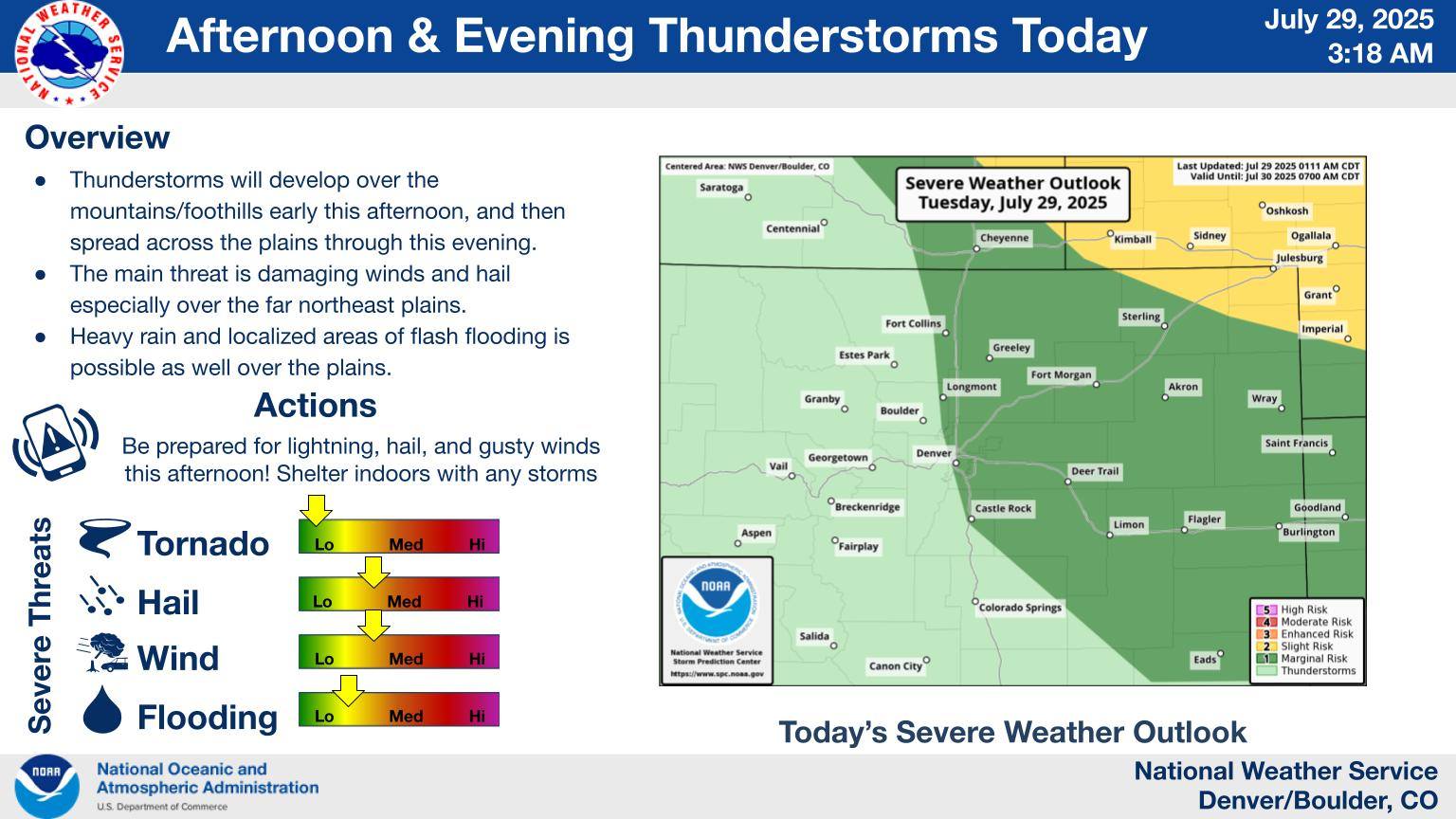 US - A few severe thunderstorms will be possible this afternoon and ...