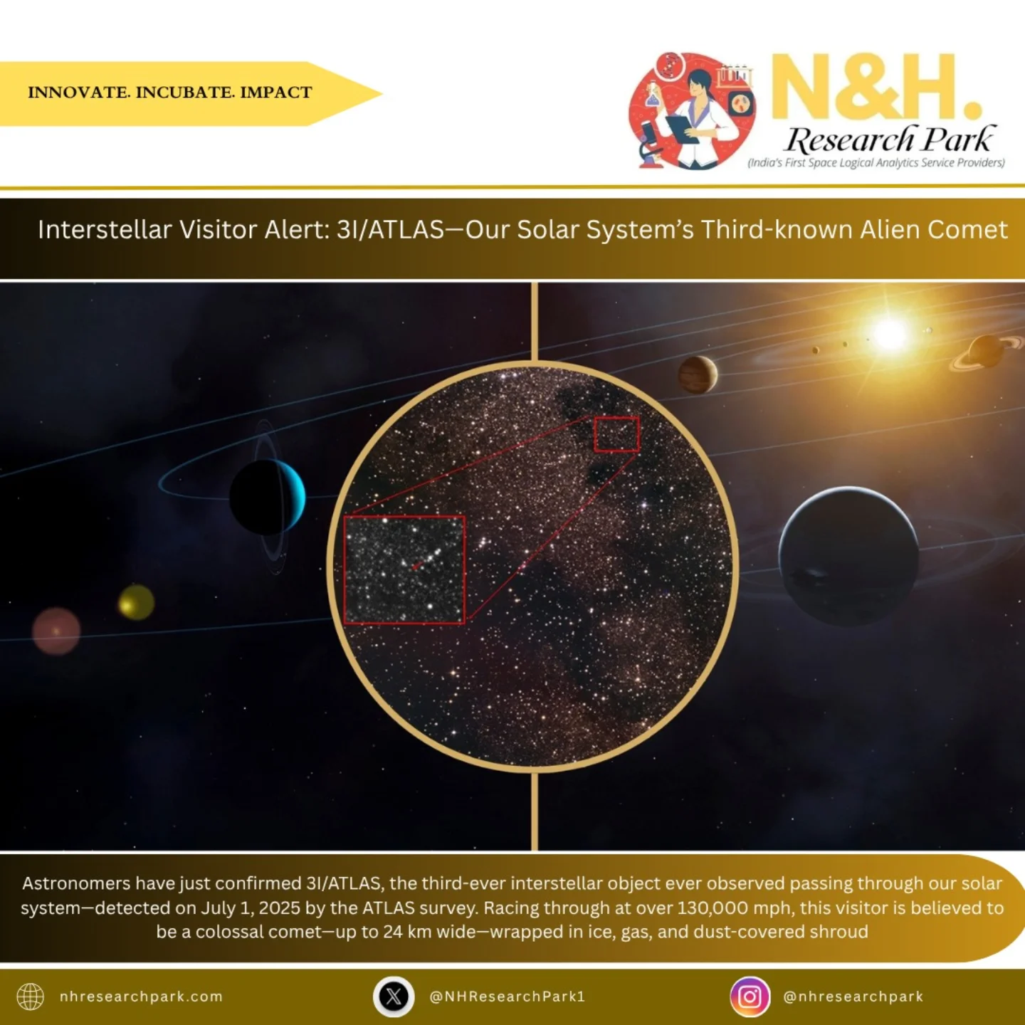 nhresearchpark - Astronomers have just confirmed 3I/ATLAS, the third ...