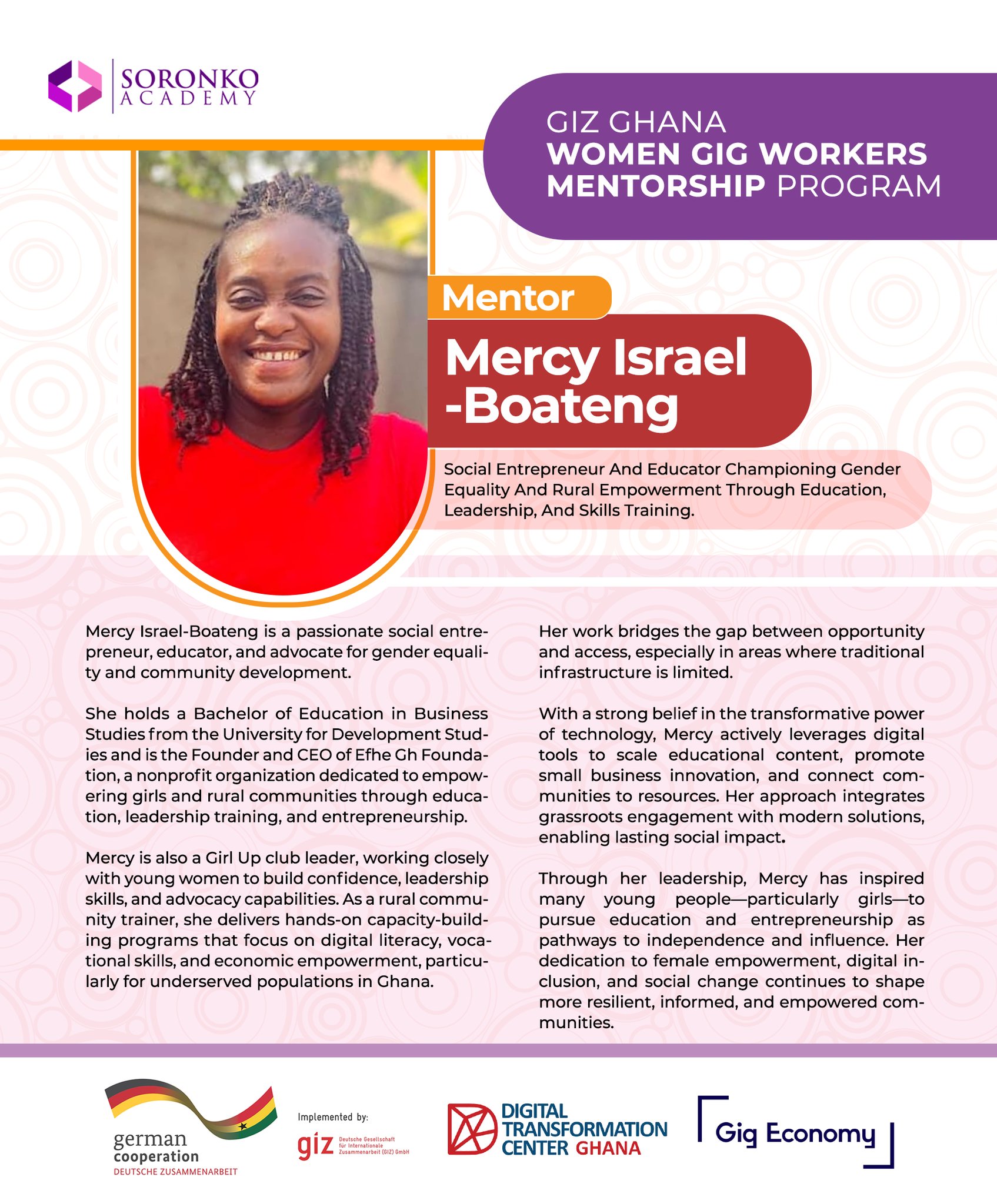 Soronko - Meet Mercy Israel-Boateng, a Driving Force in the GIZ Ghana ...