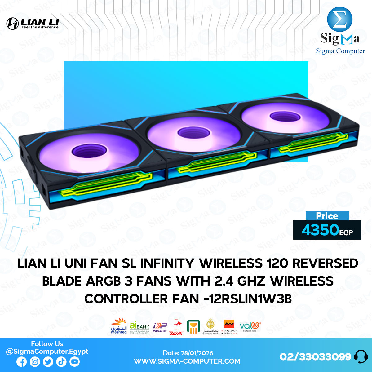 Sigma Computer - LIAN LI UNI Fan SL Infinity Wireless 120... | Facebook
