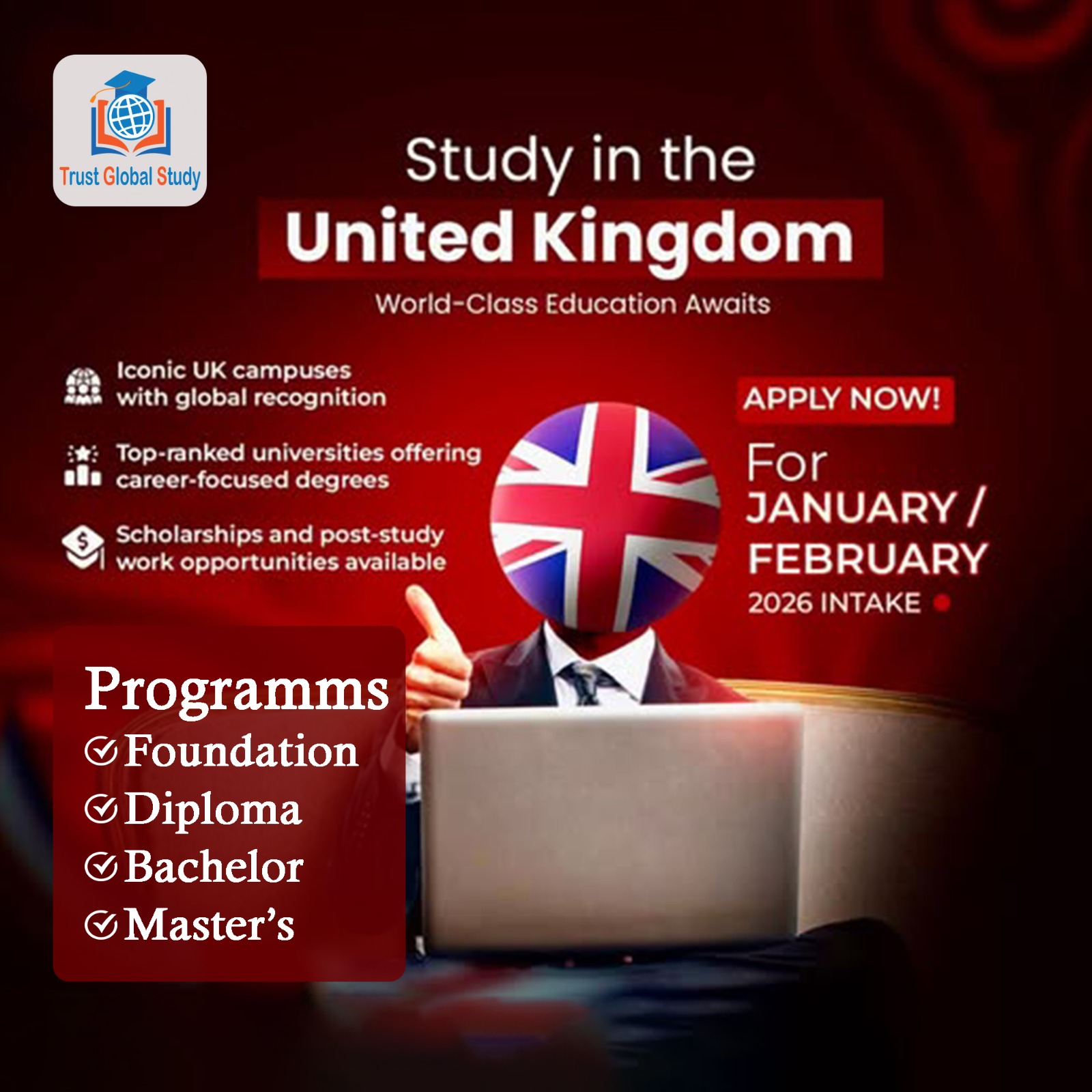 Trust - Study in the UK – January 2026 Intake! 🎓 Foundation | Diploma ...