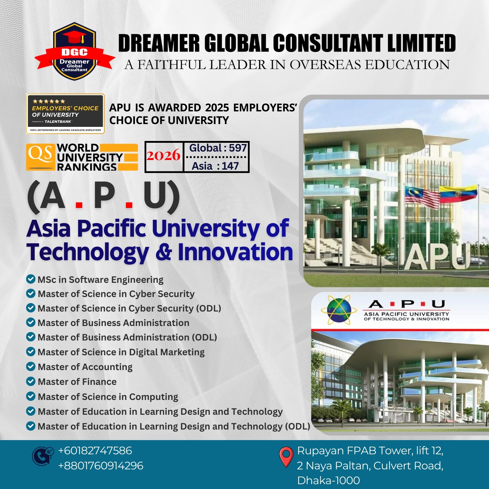 𝐃𝐫𝐞𝐚𝐦𝐞𝐫 - 🎓 Study Your Master’s at APU – March 2026 Intake 🇲🇾 Take the ...