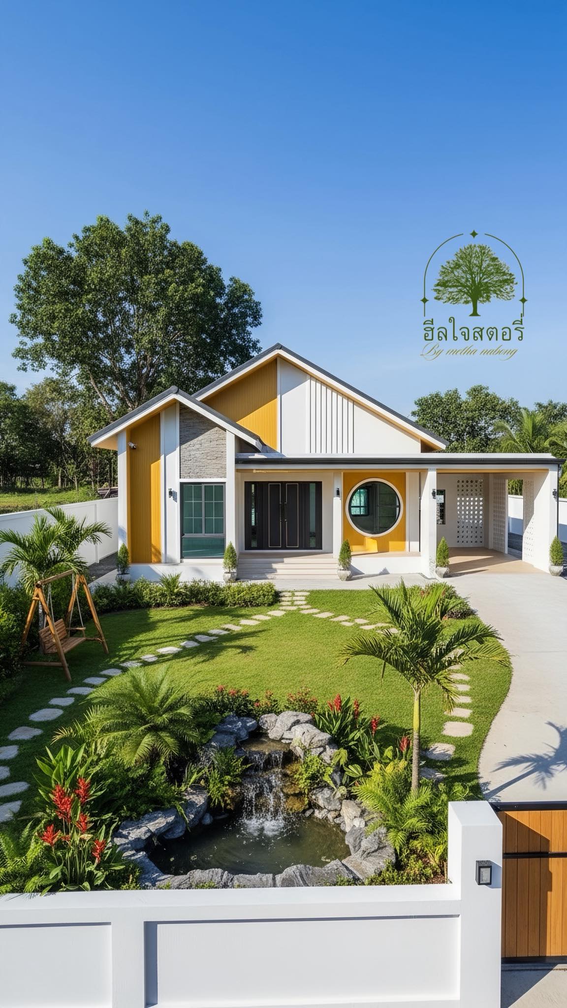 ฮีลใจสตอรี่ - 🏡 บ้านชั้นเดียว สไตล์ Modern Contemporary ผสมบ้านสวนทรอปิ ...