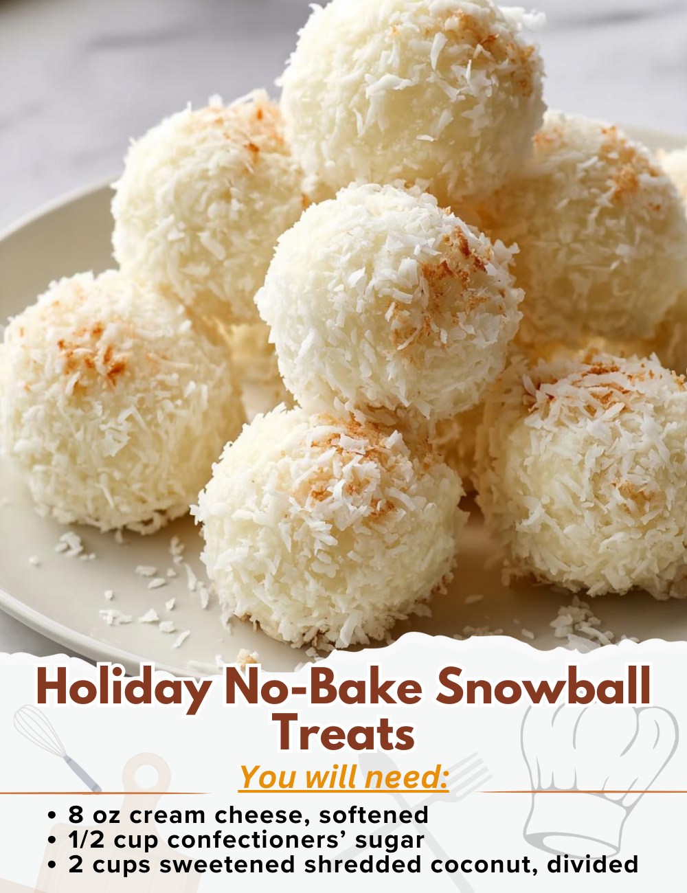 Holiday No-Bake Snowball Treats... - Yummy Homemade Recipes | Facebook