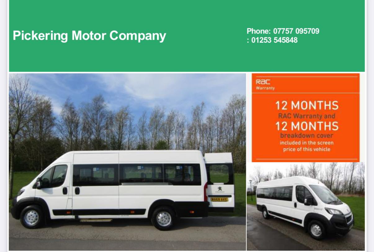 Pickering - 🤩 2018 / 68 REG, PEUGEOT BOXER L4H2 MINIBUS WITH 17 SEATS ...
