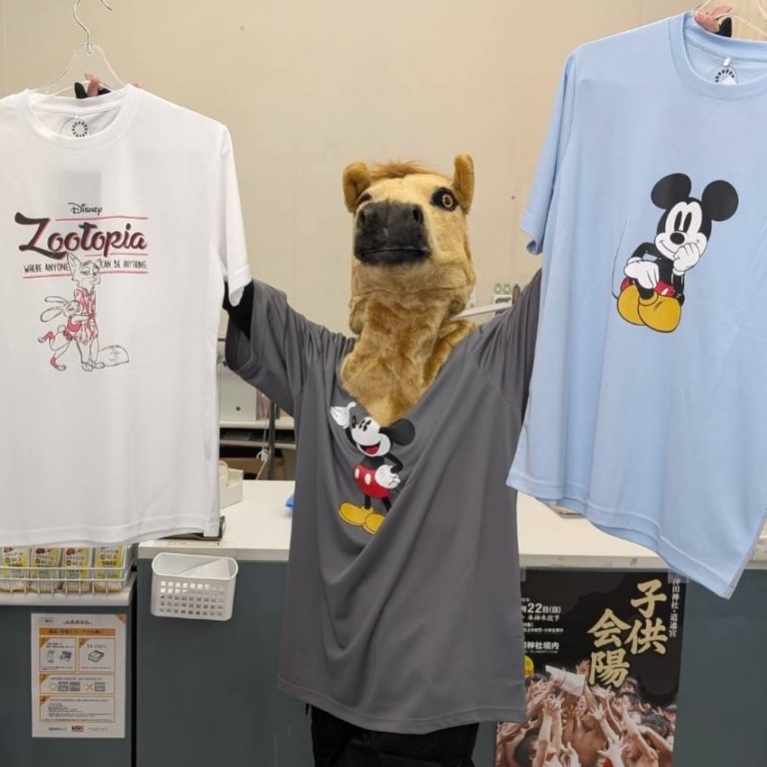 映画で超人気のズートピアなど、ディズニーキャラクターのtシャツです