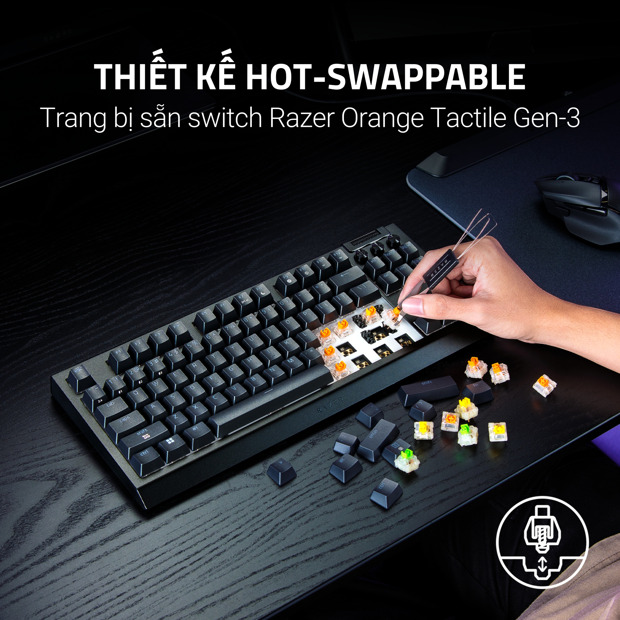 Razer - RAZER BLACKWIDOW V4 TENKEYLESS HYPERSPEED – Bàn phím chơi game ...