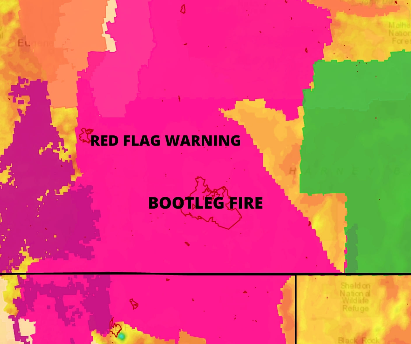 Bootleg - RED FLAG WARNING NOW OVER BOOTLEG FIRE PLEASE BE ADVISED ...