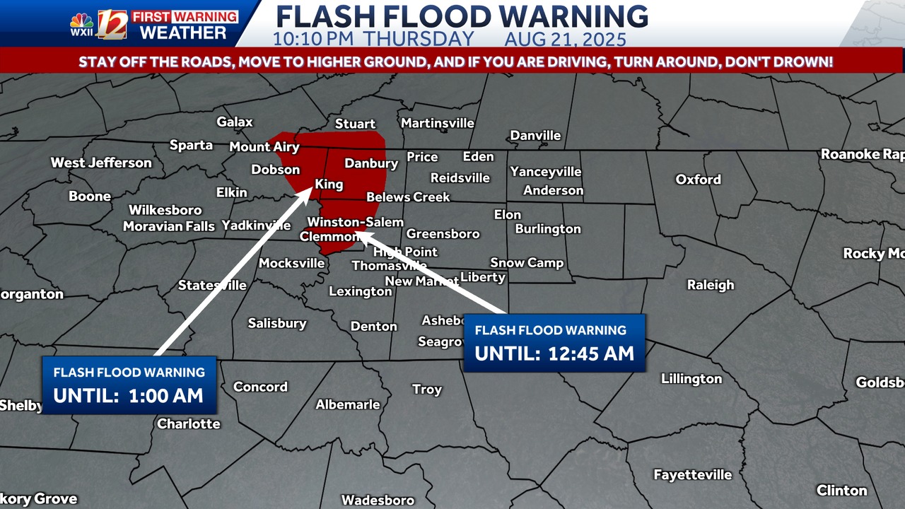 WXII - A FLASH FLOOD WARNING has been issued for areas highlighted on ...