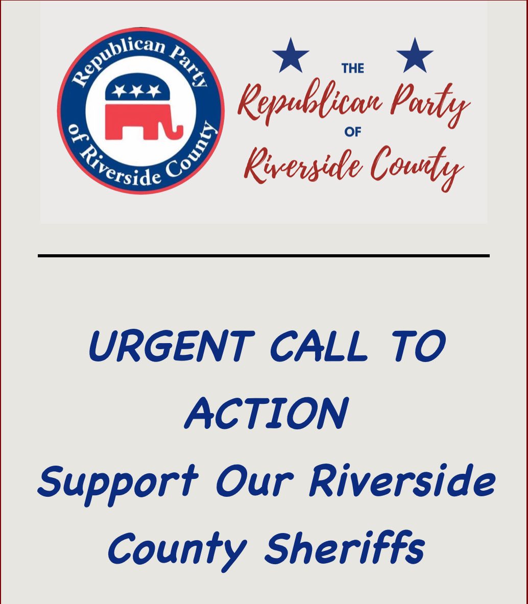 URGENT... - The Republican Party of Riverside County-Official | Facebook