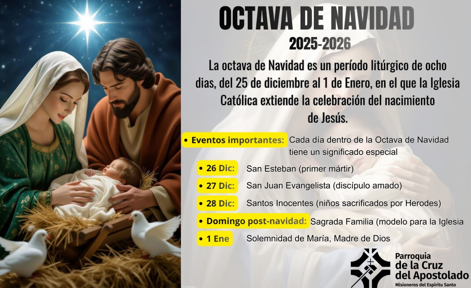 💜 La Octava de... - Parroquia de la Cruz Del Apostolado | Facebook