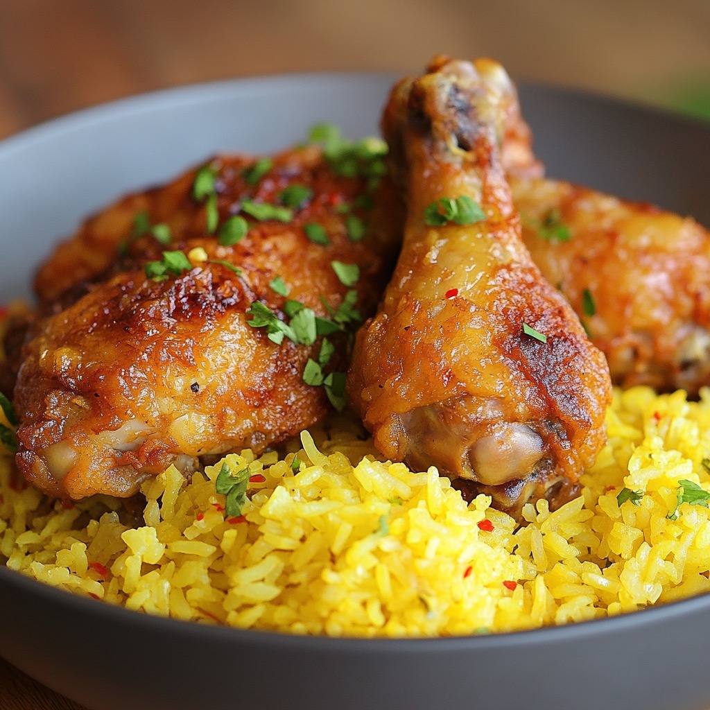 Recette - Riz jaune et poulet frit Ingrédients : Pour le riz jaune ...
