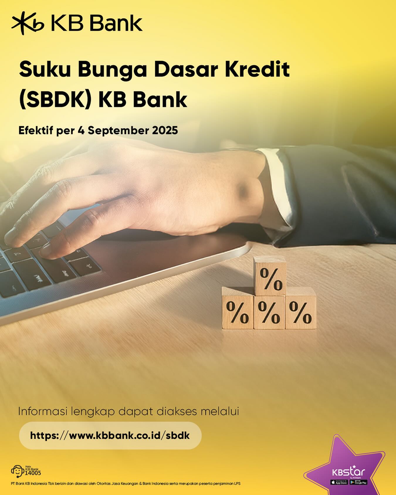 KB - KB Bank menginformasikan bahwa pembaruan Suku Bunga Dasar Kredit ...