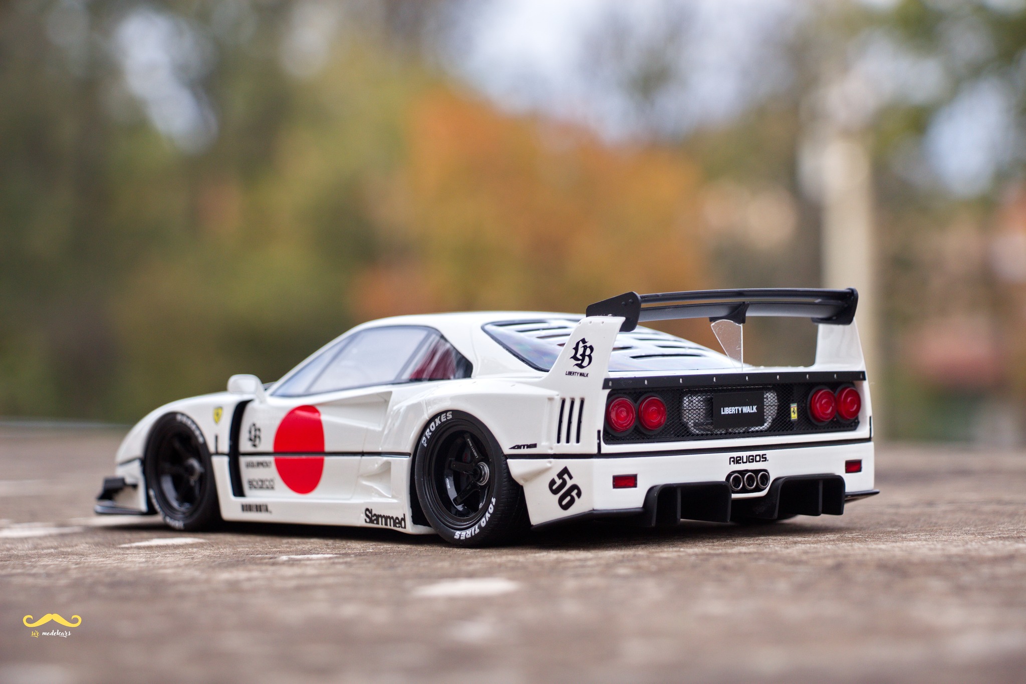 415. Ferrari F40 LB-Works Liberty Walk Widebody White - GT Spirit