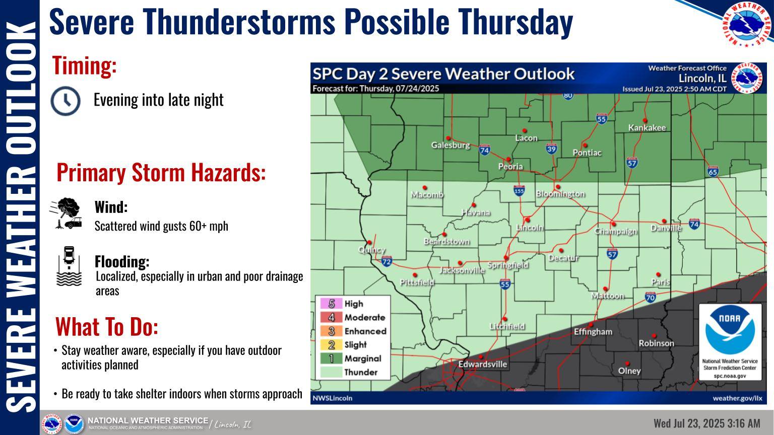 US - Severe thunderstorms are possible Thursday, with the most likely ...