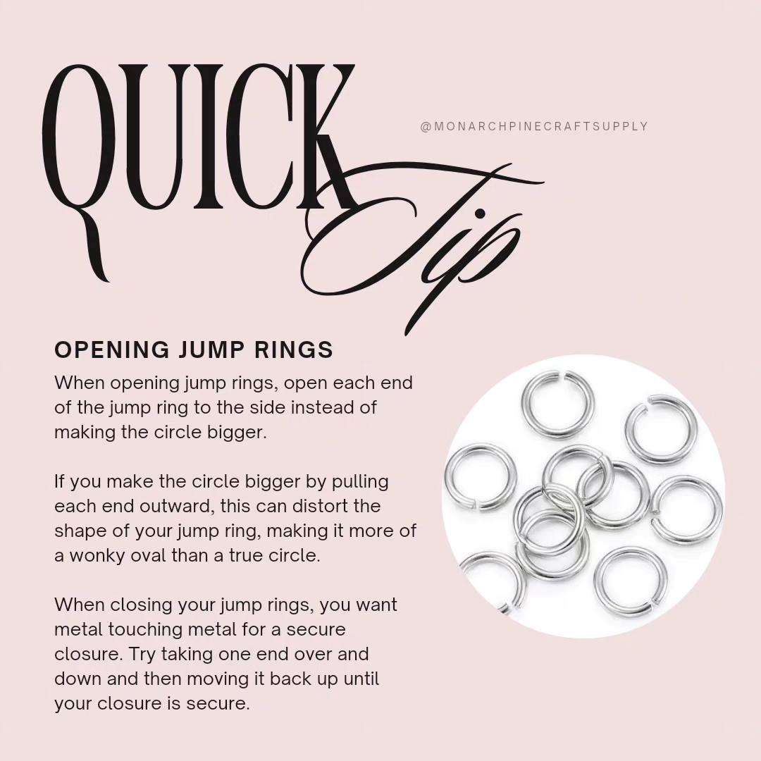 How to open jump rings! - Monarch Pine Craft Supply | Facebook