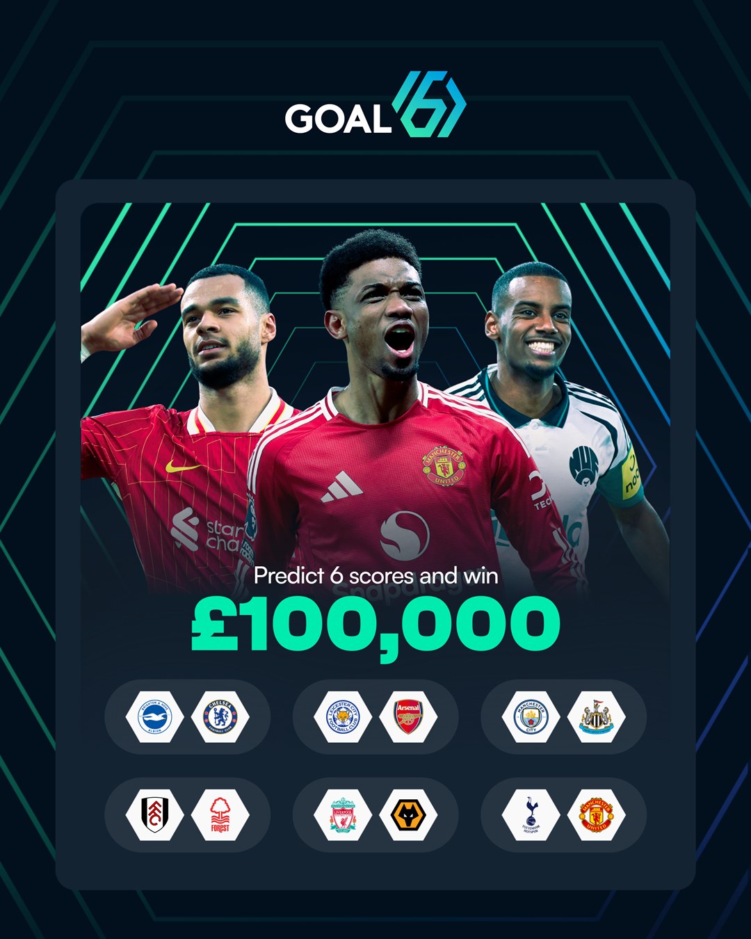 GOAL - Predict six scores correctly, win £100k - it’s that... | Facebook
