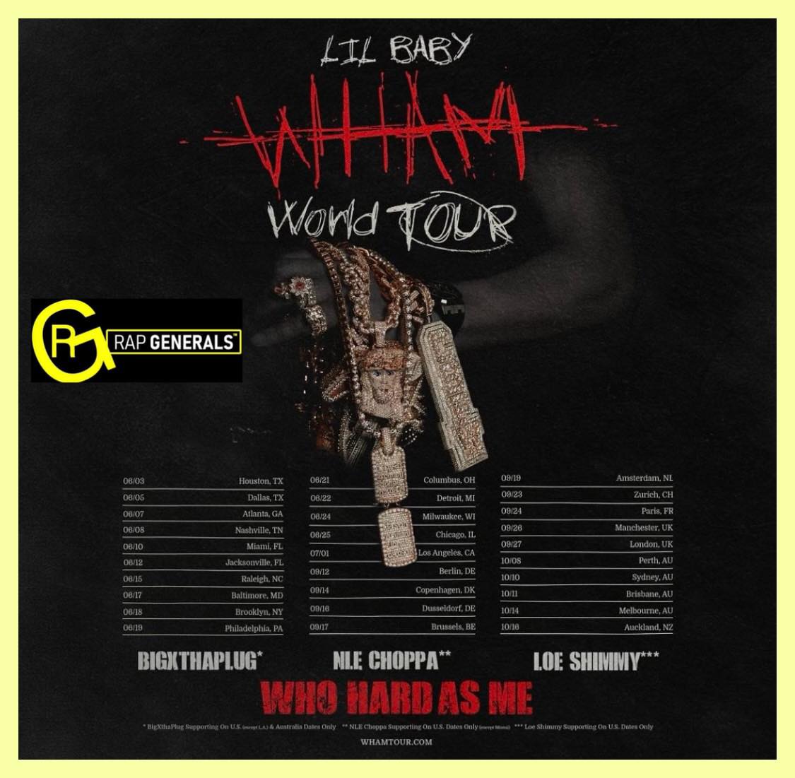 Lil Baby announces a world tour.