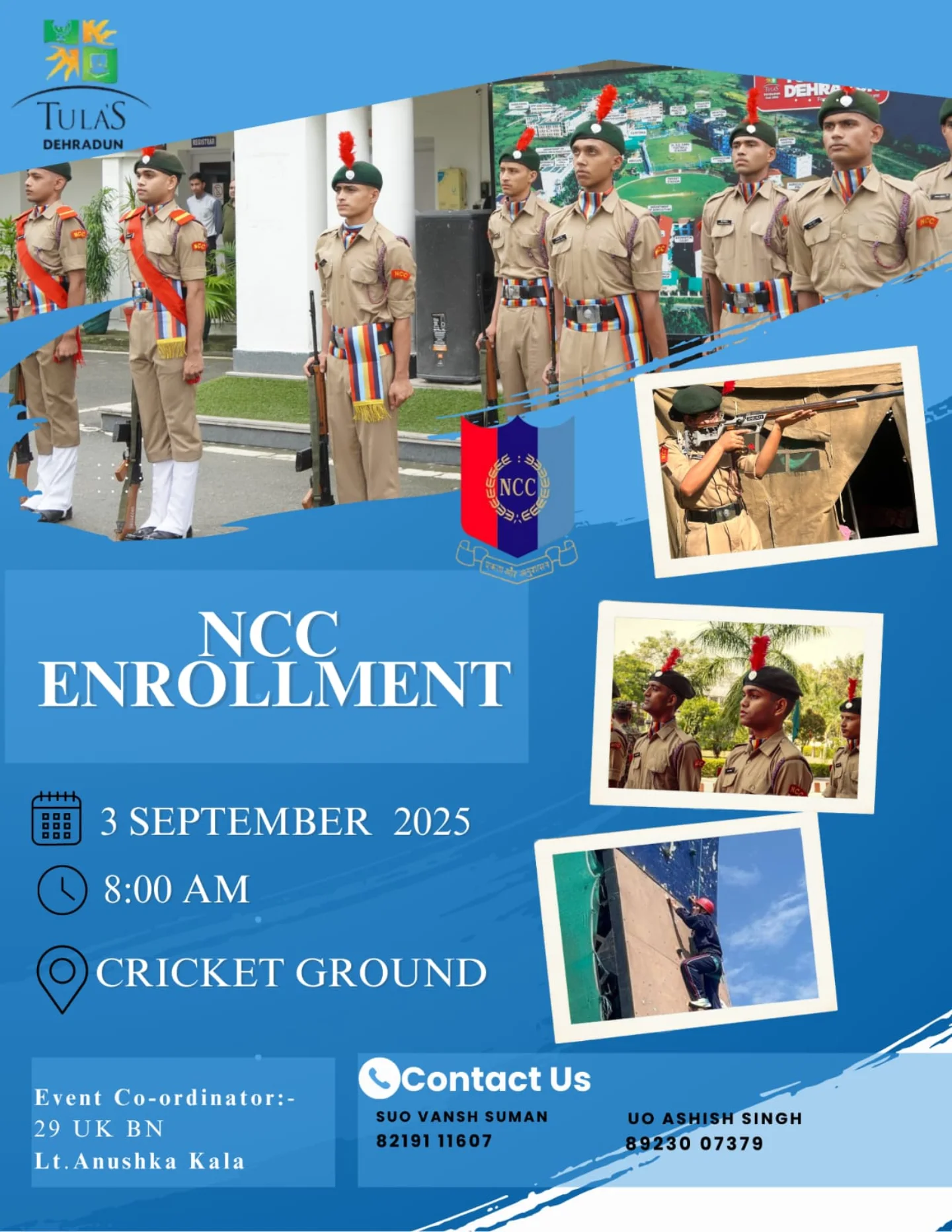 🚩 NCC Enrollment Drive 2025🚩 A chance... - Tula's Institute | Facebook