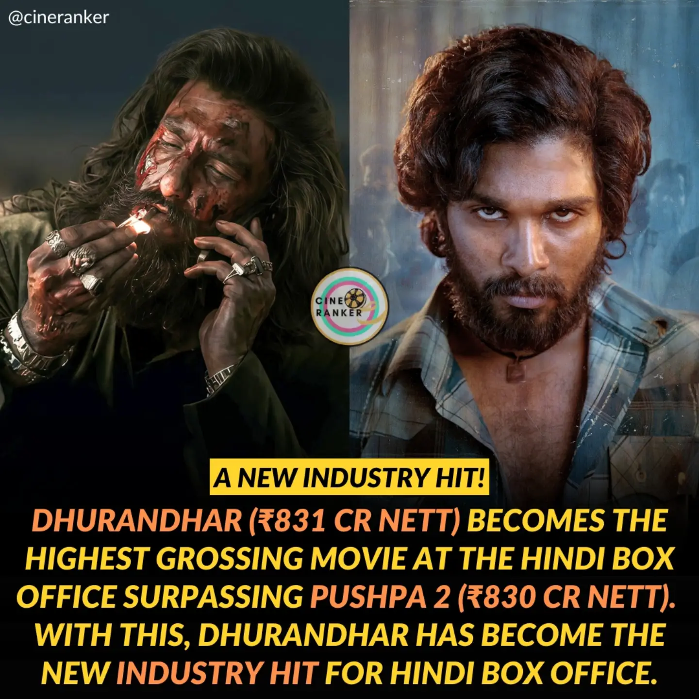 Cineranker - DHURANDHAR IS THE NEW INDUSTRY HIT! Dhurandhar mints ...