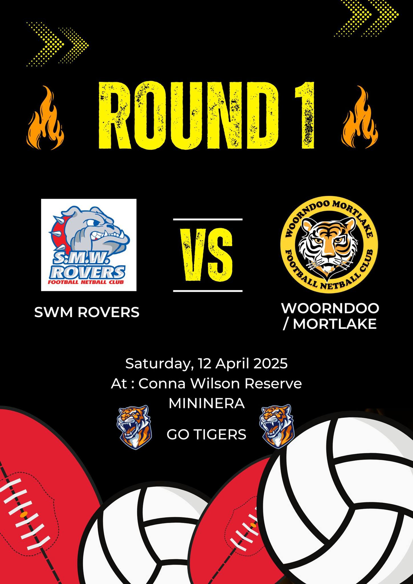 Woorndoo - 👊SMW ROVERS VS WOORNDOO/ MORTLAKE 🟡⚫️ This Saturday we ...