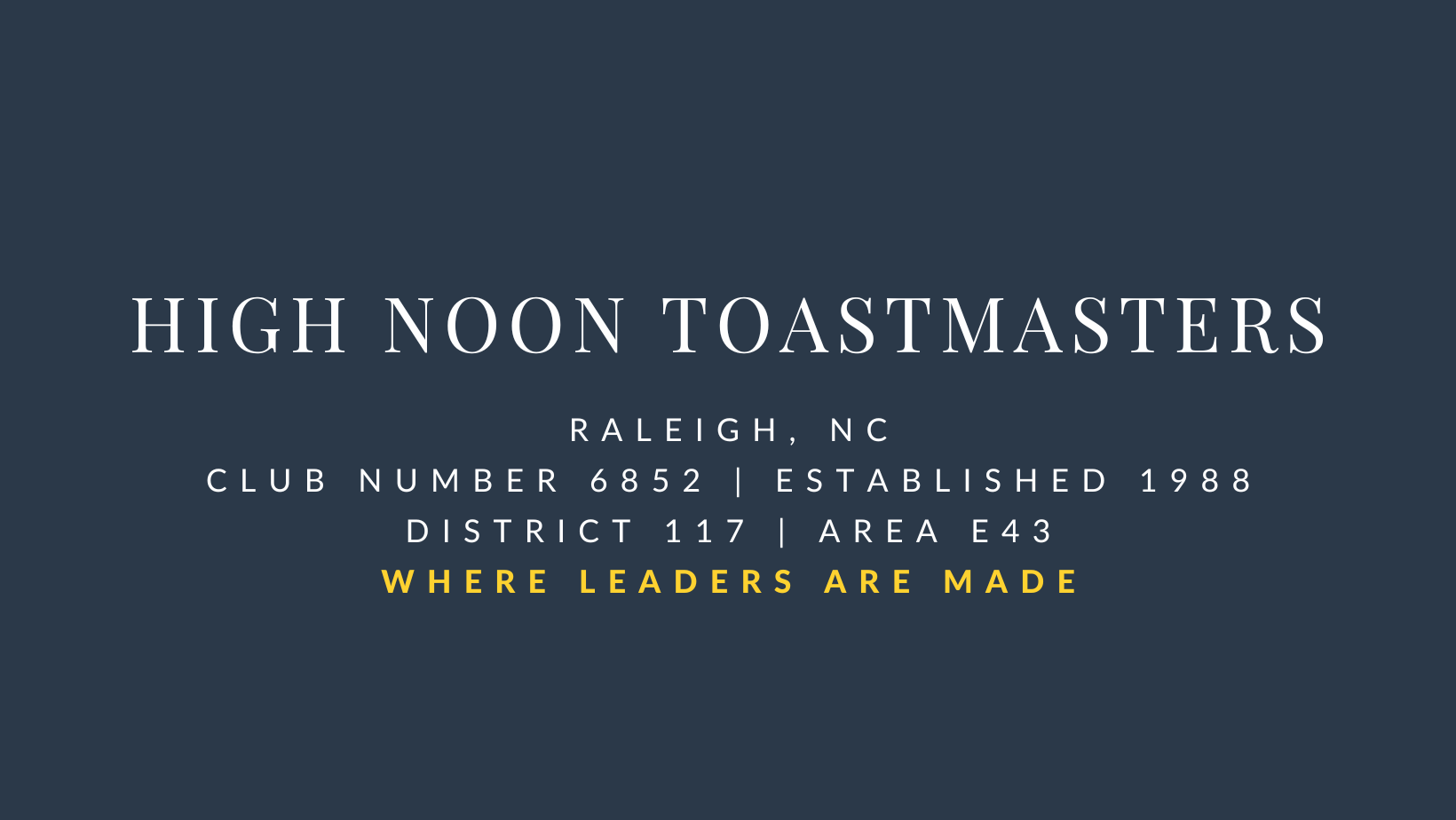 High Noon Toastmasters Raleigh | Raleigh NC