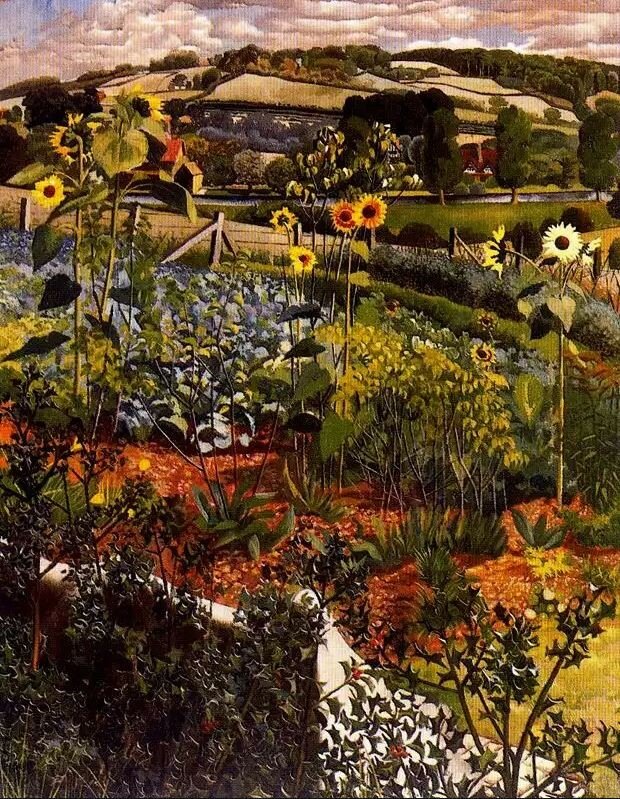 Rock roses. Old Lodge. Taplow. By Stanley Spencer, **(1957)