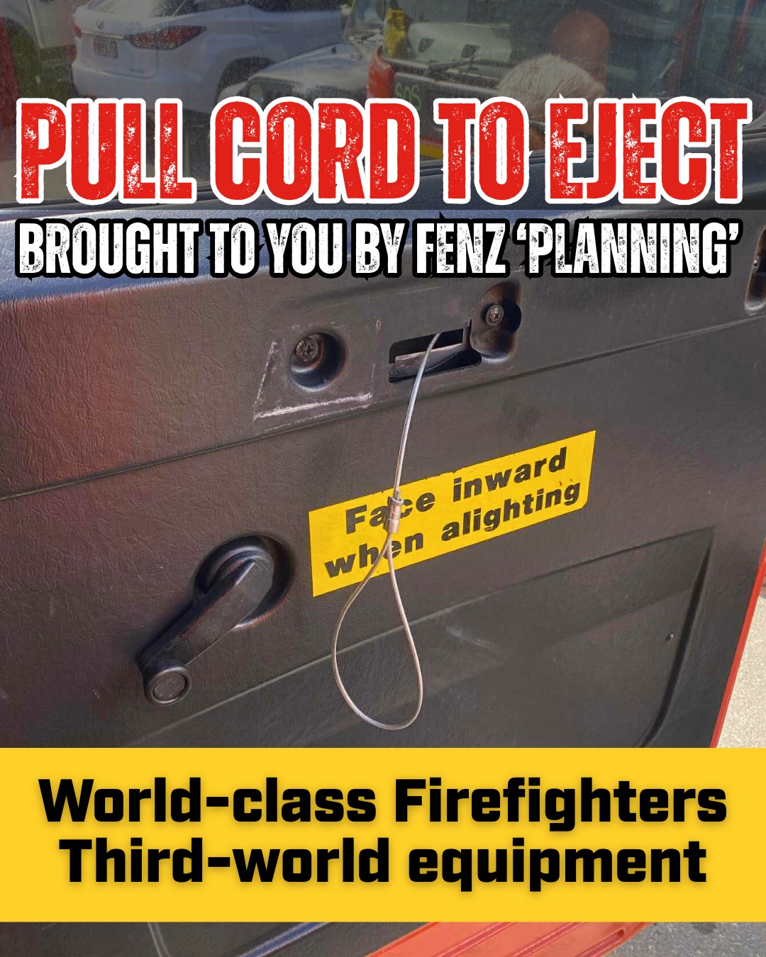 New - 🚨 Pull cord to eject — brought to you by FENZ “planning” 🚨 The ...