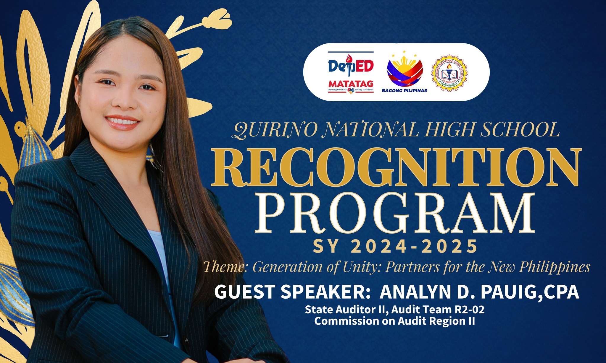 Quirino - QNHS welcomes back alumna Analyn D. Pauig, CPA, as the ...